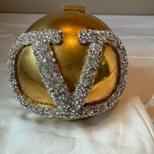 Valentino Garavani Gold Crystal Sphere Clutch - Limited Collectible